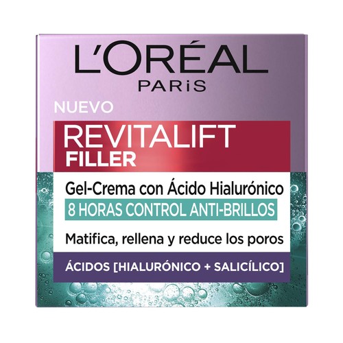L´ORÉAL PARIS Revitalift filler Crema facial de día con ácido Hialurónico y salicílico 50 ml.