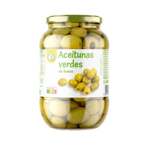 AUCHAN ECONOMICO Aceitunas verdes sin hueso - 400gr