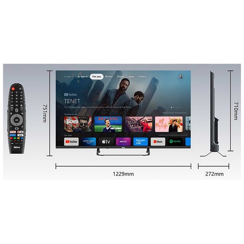 Televisión 139,7cm (55") QLED QILIVE Q55QA232B, UHD 4K, Smart TV Android, TDT T2, WiFi, Bluetooth, USB, 4xHDMI.