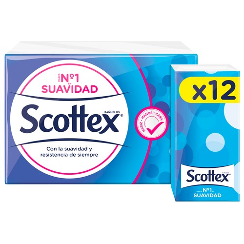SCOTTEX Pañuelos de papel de 3 capas 12 uds.