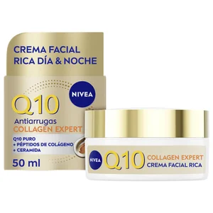 NIVEA Q10 Collagen expert Crema facial de día y noche con acción antiarrugas 50 ml. 