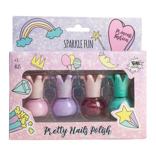 GIRL POWER Estuche con 4 lacas de uñas (pintauñas) infantiles (a partir de 3 años).
