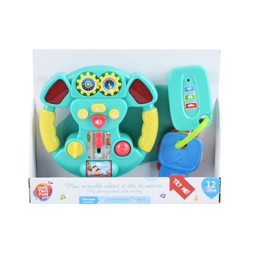 Conjunto de volante de coche con llaves, +12 meses, ONE TWO FUN.