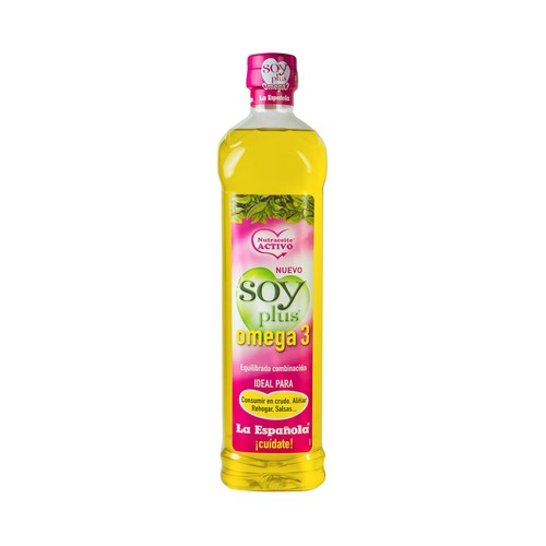 LA ESPAÑOLA SOY PLUS  Aceite de girasol y soja con Omega 3 botella de 1 l.