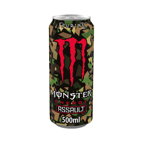 MONSTER Assault Bebida energética con taurina lata de 50 cl.