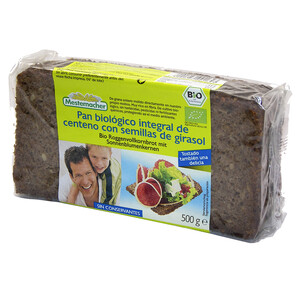 Imagen de MESTEMACHER Pan integral de centeno con semillas de girasol ecológico MESTEMACHER 500 g.