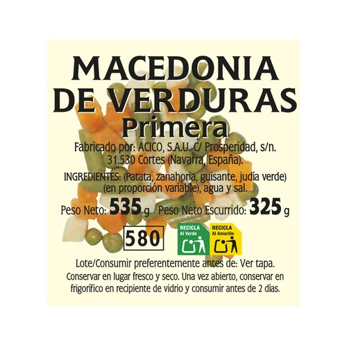 SELF DISCOUNT Macedonia de verduras 325 g.