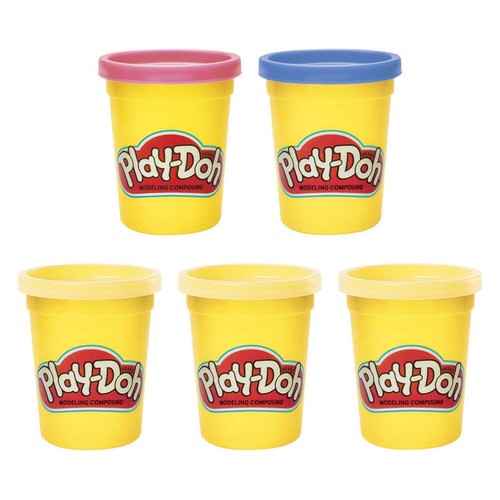 Pack con 5 botes de pasta moldear, pastilina de diferentes colores PLAY-DOH.