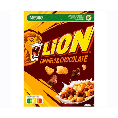 NESTLÉ LION Cereales con caramelo y chocolate 400 g.