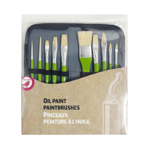 Alcampo Estuche de 10 pinceles para oleo PRODUCTO ALCAMPO
