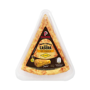 Pincho de tortilla fresca receta casera, sin cebolla y aceite de oliva virgen extra PALACIOS 170 g.
