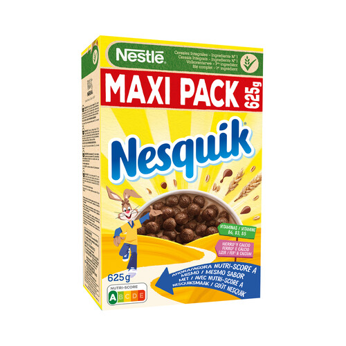 NESTLÉ de NESQUIK Cereales integrales cubiertos de chocolate 625 g.