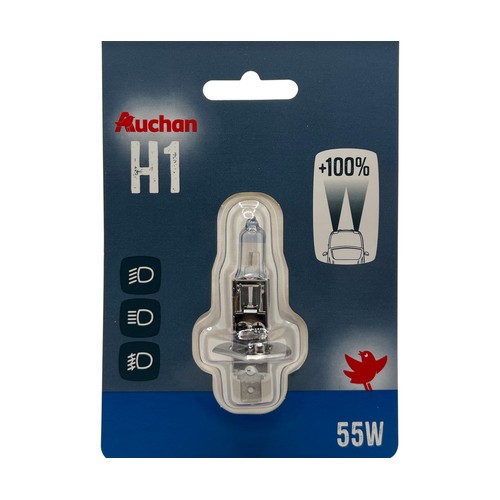Lámpara de coche frontal H1 12V 55W, AUCHAN.