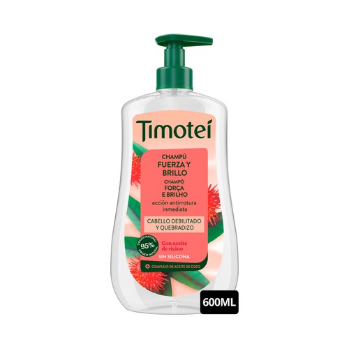 TIMOTEI Champú fuerza y brillo para cabellos debilitados y quebradizos 600 ml.