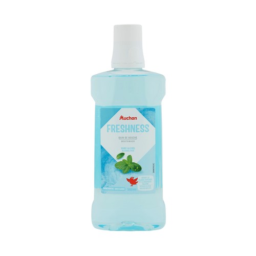 PRODUCTO ALCAMPO Enjuague bucal de uso diario, 0% alcohol y sabor a menta 500 ml.