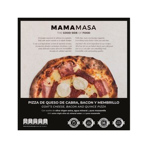 Imagen de MAMAMASA Pizza congelada de bacon, queso de cabra y membrillo 620 g.