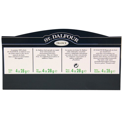 ST.DALFOUR Mermeladas variadas (fresa, melocotón, ciruela y naranja) 4 uds. 28 g.