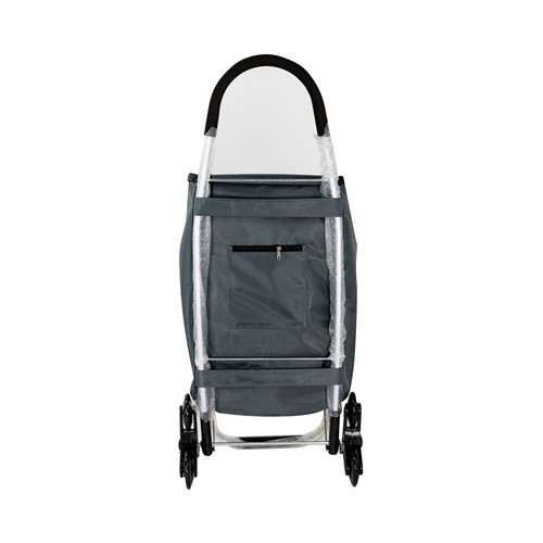 Carrito de la compra color gris con 3 compartimentos y 6 ruedas, 56 litros, ACTUEL.