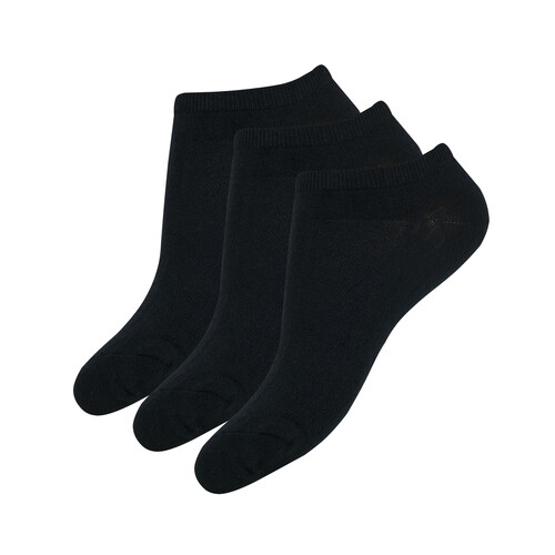 Pack de 3 calcetines invisibles para mujer MIMI Footy, color negro, talla 35/38.