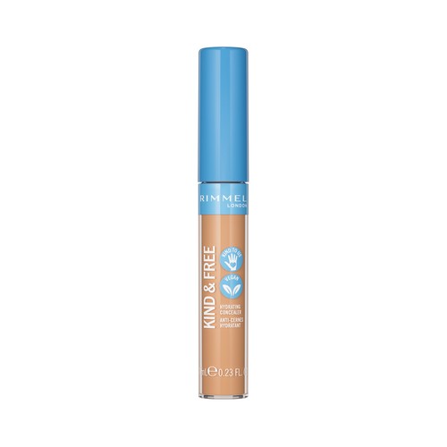RIMMEL  Kind & free tono 020 Light Corrector hidratante con un 80% de ingredientes naturales.