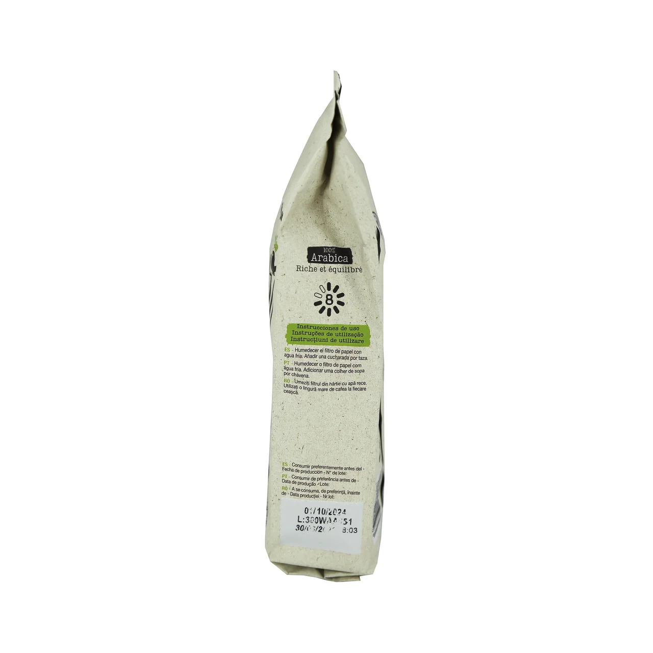 ALCAMPO ECOLÓGICO Café molido 100 % Arábica 250 g.