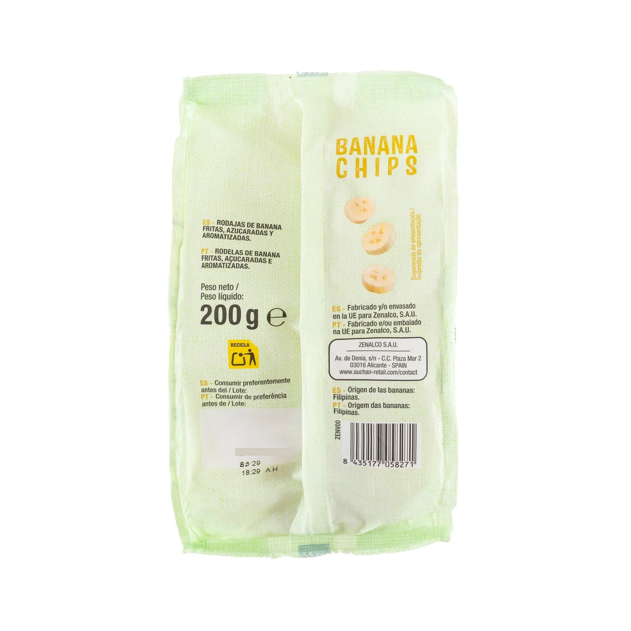 PRODUCTO ALCAMPO Chips de banana 200 g