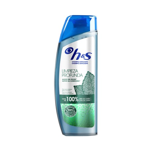 H&S Limpieza profunda Champú anticaspa (hasta 72 horas) que ayuda a aliviar el picor 300 ml.