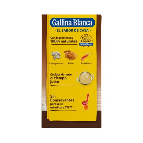 GALLINA BLANCA Crema casera de champiñones con pollo 500 ml.