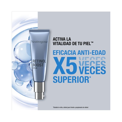 NEUTROGENA Retinol boost Sérum facial antiarrugas con retinol puro y ácido Hialurónico 30 ml.