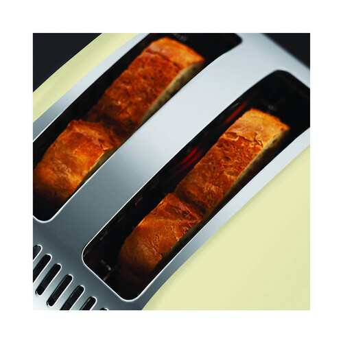 Tostador RUSSELL HOBBS Classic Cream 23334-56, 2 ranuras, 1100W, termostato, bandeja recogemigas, calienta panecillos.
