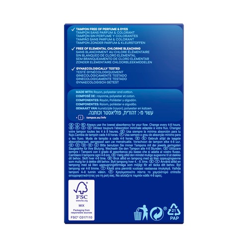 TAMPAX Tampones regular con aplicador de cartón TAMPAX 40 uds.