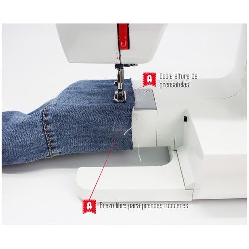 Máquina de coser ALFA 720+, 9 puntadas, ojal automático, brazo libre, Lud led.
