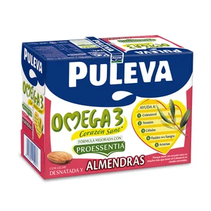 PULEVA Preparado lácteo desnatado, enriquecido con almendras, ácido oleico y Omega 3 Omega 6 x 1l.