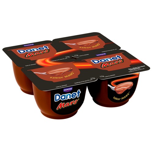 DANET de Danone Natillas con sabor a Mars (chocolate y caramelo) 4 x 115 g.