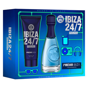 Imagen de PACHA Ibiza 24/7 feeling Estuche para hombre con colonia (100 ml) y gel de baño o ducha (75 ml).