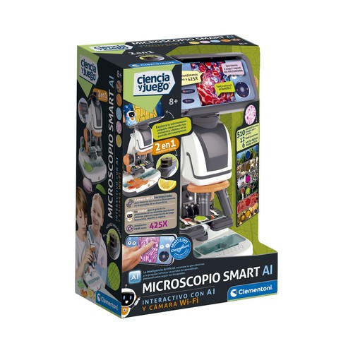 Microscopio Digital Con Wi-Fi Smart AI +8 Años, Ciencia y Juego CLEMENTONI
