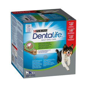 DENTALIFE Snack dental uso diario para perros medianos, PURINA DENTALIFE 42 uds. 966 g.