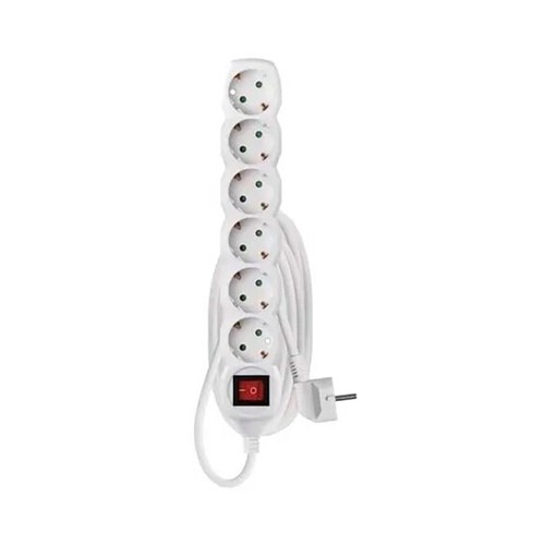 Base 6 tomas blanca 2P+T interruptor 3m. EMOS