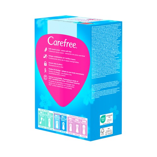 CAREFREE Cotton feel Protege slip transpirables sin fragancia 40 uds.