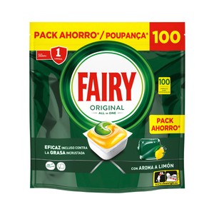 Imagen de FAIRY Original Detergente todo en uno para lavavajillas en cápsulas, con aroma a limón 100 uds.