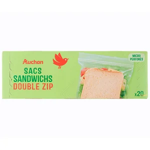 PRODUCTO ALCAMPO Bolsas para bocadillos con zip 18 x 32 cm PRODUCTO ALCAMPO 20 uds.