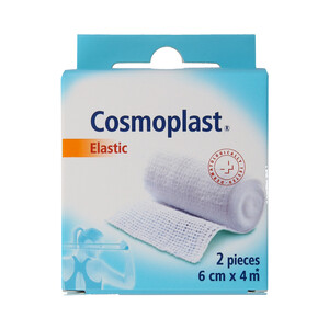 COSMOPLAST Vendaje elástico de 4 m x 6 cm, que se adapta al movimiento COSMOPLAST 2 uds.