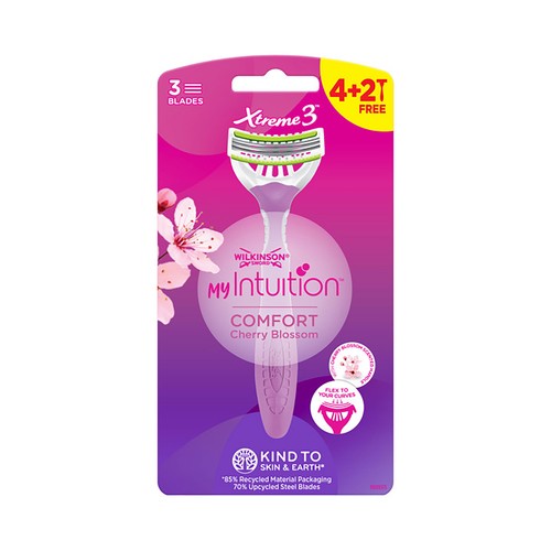 Cuchilla desechable, triple hoja flexible y banda lubricante WILKINSON XTtreme3 beauty 4 uds.