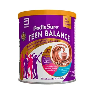 PEDIASURE Teen balance Complemento nutricional sabor chocolate para adolescentes de 11 a 16 años 400 g.