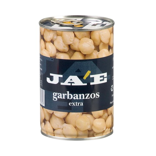 JAE Garbanzos cocidos lata de 250 g.