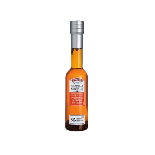 BORGES Aceite aromático con pimienta cayena y especias botella 200 ml