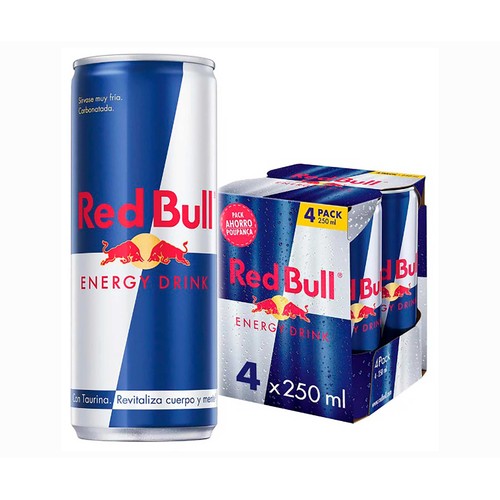 Bebida energética RED BULL pack 4 uds. x 250 ml.