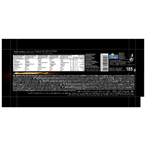 FLORBÚ Barquillos rellenos de avellana y cacao FLORBÚ GOURMET 185
