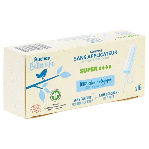ALCAMPO ECOLÓGICO Tampones sin aplicador Super 16 uds.