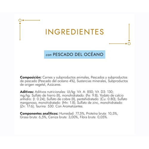 PURINA GOURMET Comida para gatos húmeda sabor a pescado PURINA GOURMET 12 uds. 85 g.